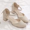 Women's Chunky Heel Bowknot High Heels Spring and Summer Temperament Versatile Sandals