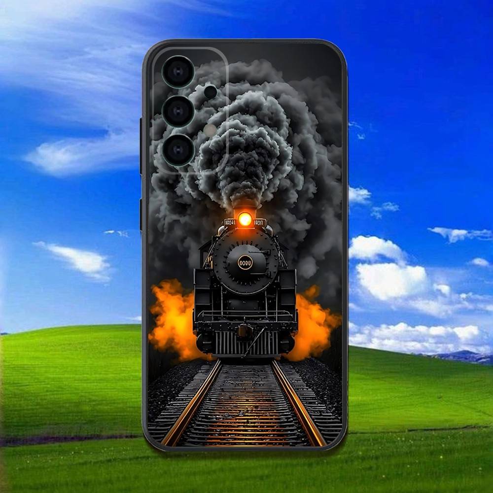 

Classic Steam Train Phone Case For Samsung Galaxy A13,A21s,A22,A31,A32,A52,A53,A71,A80,Soft Black Shell Samsung a52 a52S