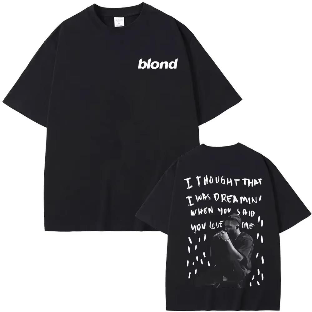 Streetwear Rapper Frank Channel Orange Graphic Print Tshirt Ocean Oversized T-shirts Blond Hip Hop Vintage Men's Blond Tees Top