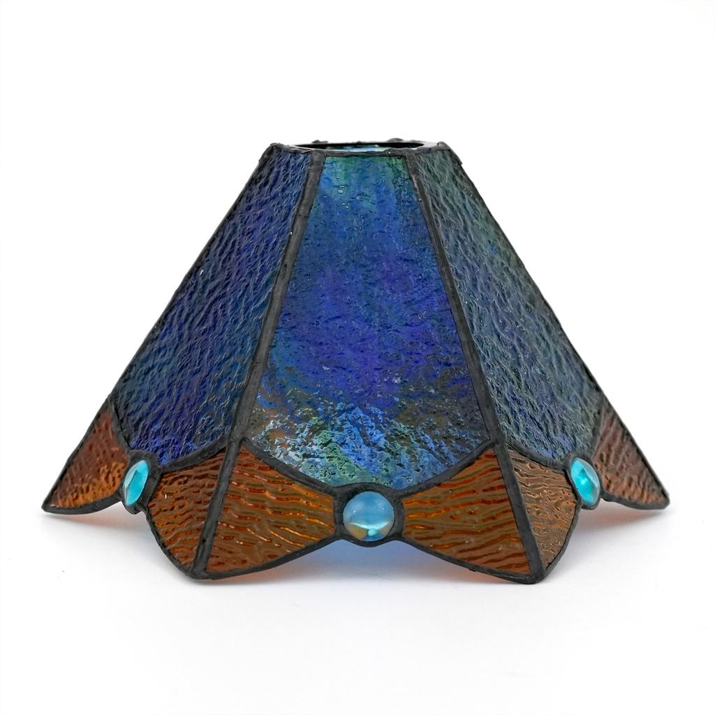 8 Inch Creative Stained Glass Peacock Lampshades Replacement, Only Handmade Phoenix Tail Vintage Lamp Shade, for Pendant Light