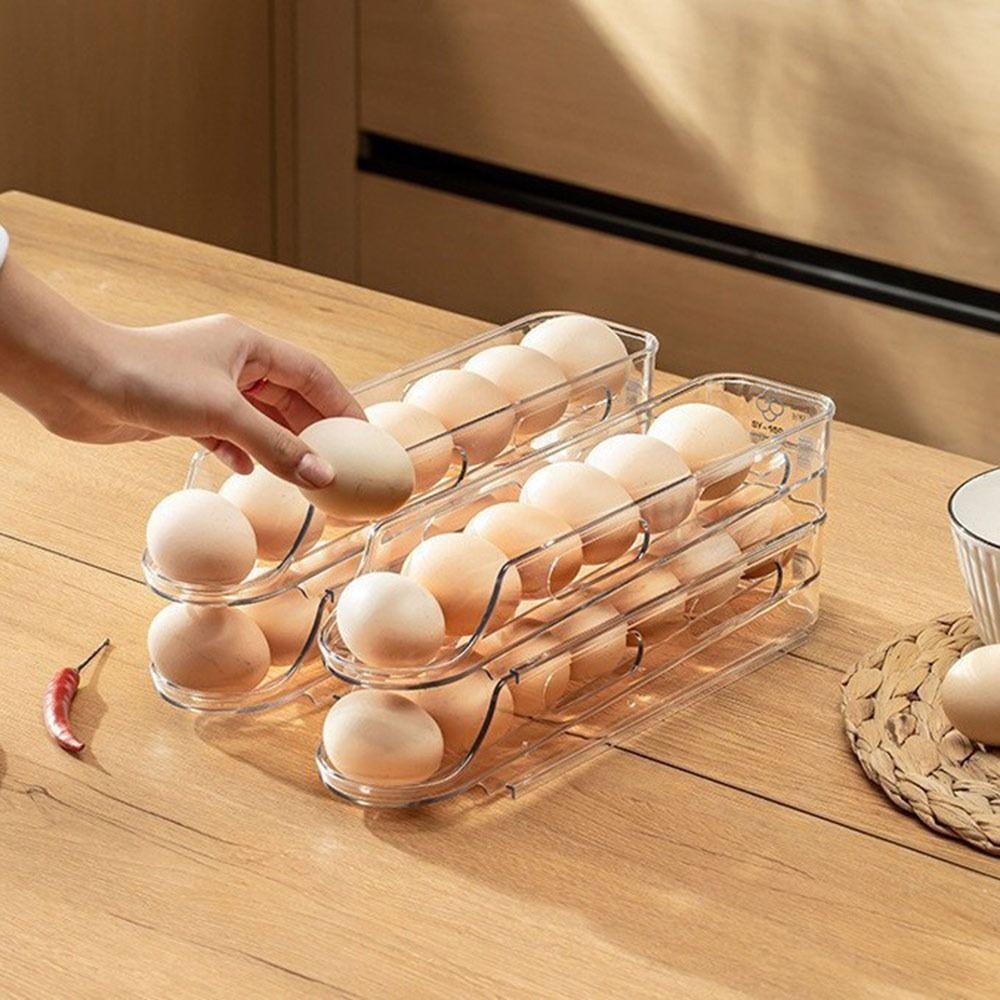Stackable Scrolling Egg Holder 2/3 Layer Egg Organiser  for Kitchen Supplies