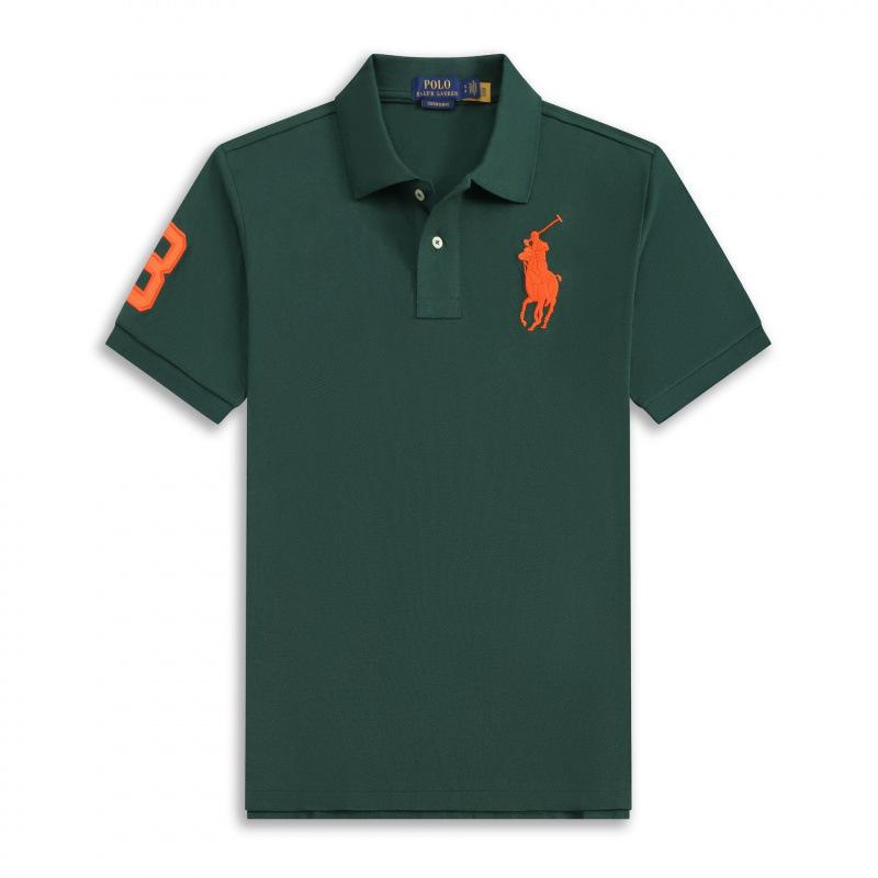Camisa Polo Masculina com Bordado Big Pony Verão Manga Curta Camiseta Business