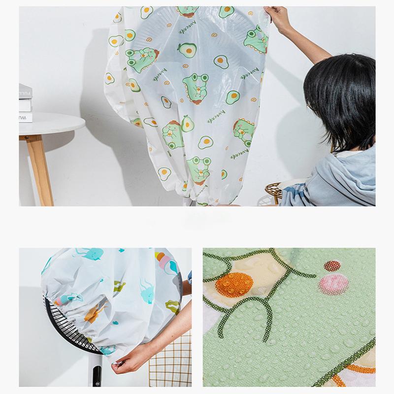 Fan Dust Cover PEVA Semi-Complete Household Floor Fan Cover Protective Cover Waterproof Washable Stereo Fan Cover