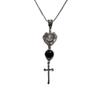 Cross Necklace Pendant With Heart Shape And Malachite For Fashion Ol Women And Men