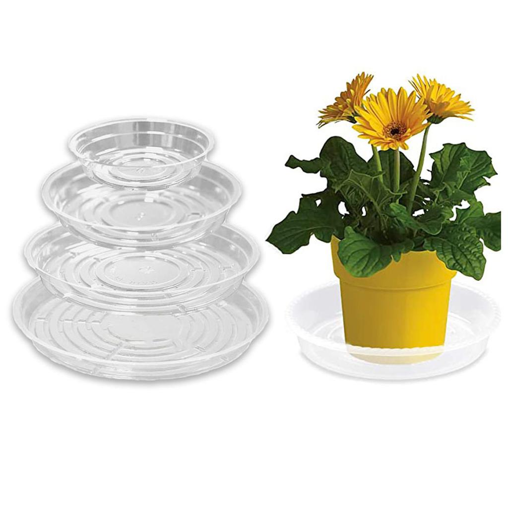 Plant Saucer Tray 6in 8in 10in 12in Heavy Duty Plastic Clear Flower Plant Pot Drip Tray For Indoor Outdoor