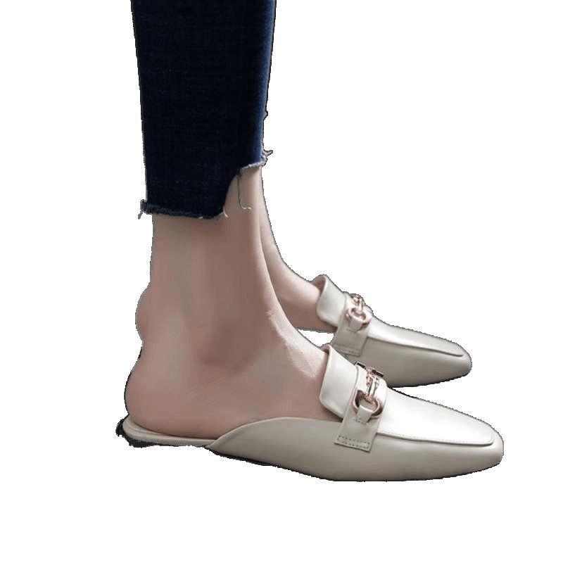 Thick Heel Bag Head Half Slippers Women's 2025 Summer Fashion Cool Slippers Women's New Women's Half Slippers Women's Going Out