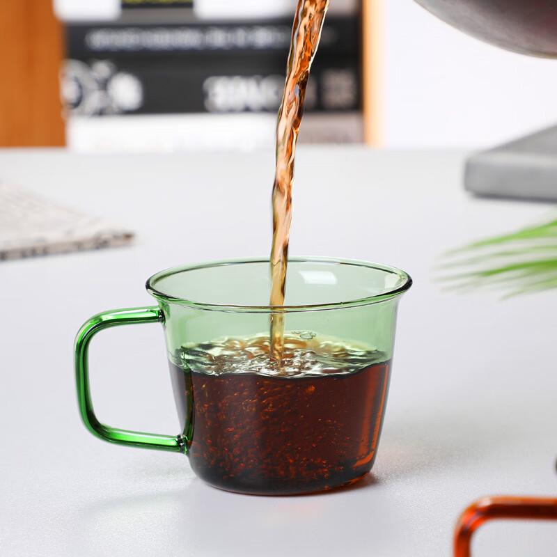 Colored Glass Coffee and Tea Cup with Saucer