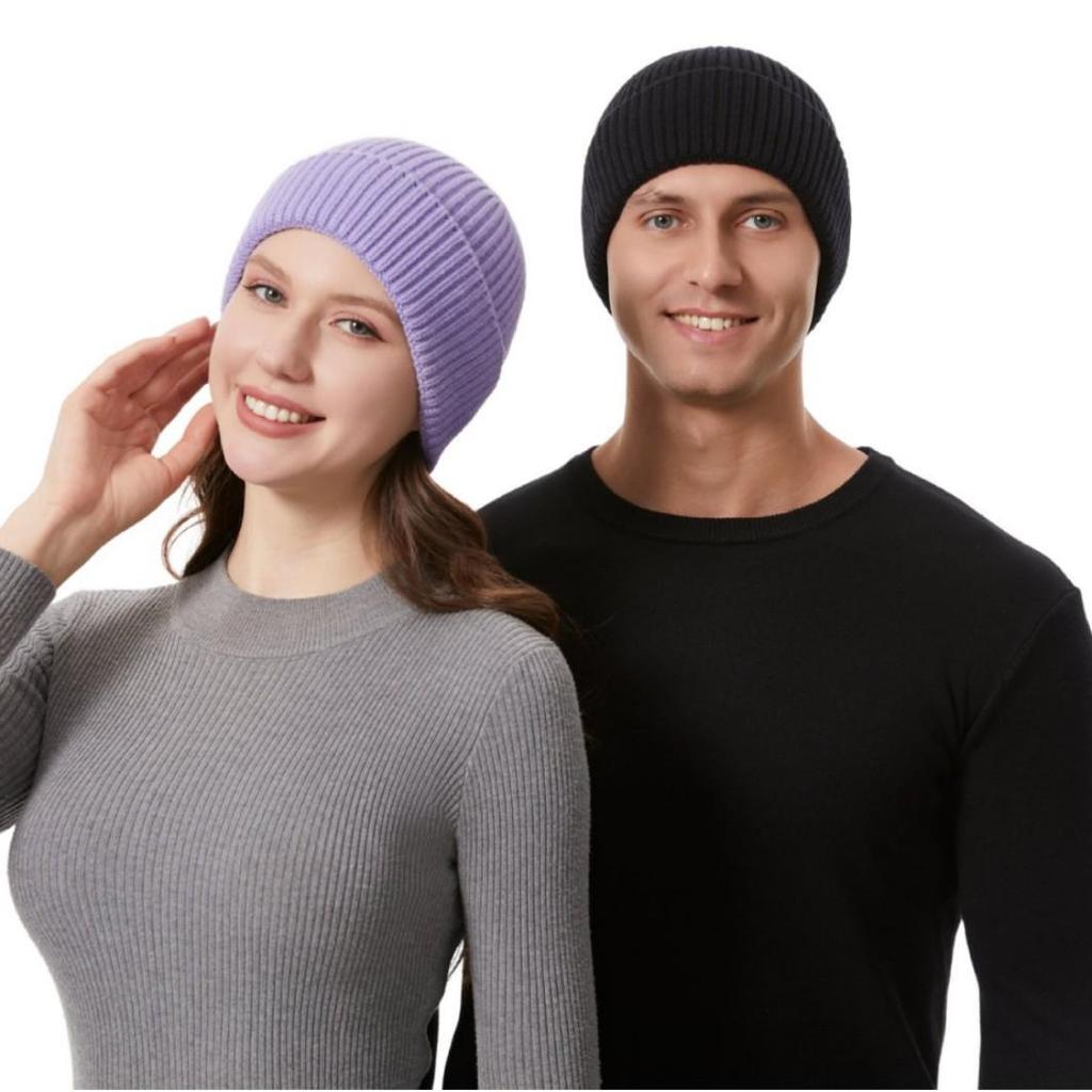 Unisex Warme Umschlagmütze aus gestrickter Wolle