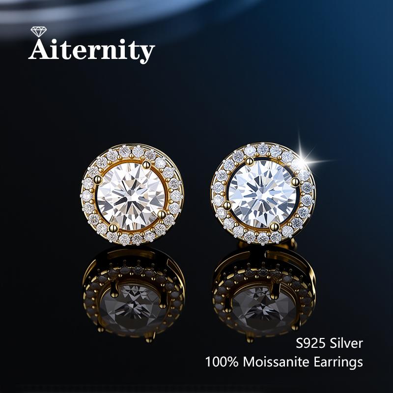 Promotion Moissanite Earrings for Women Pass Diamond Test Pen 100% With Ear Studs 925 Silver Fine Jewelry
