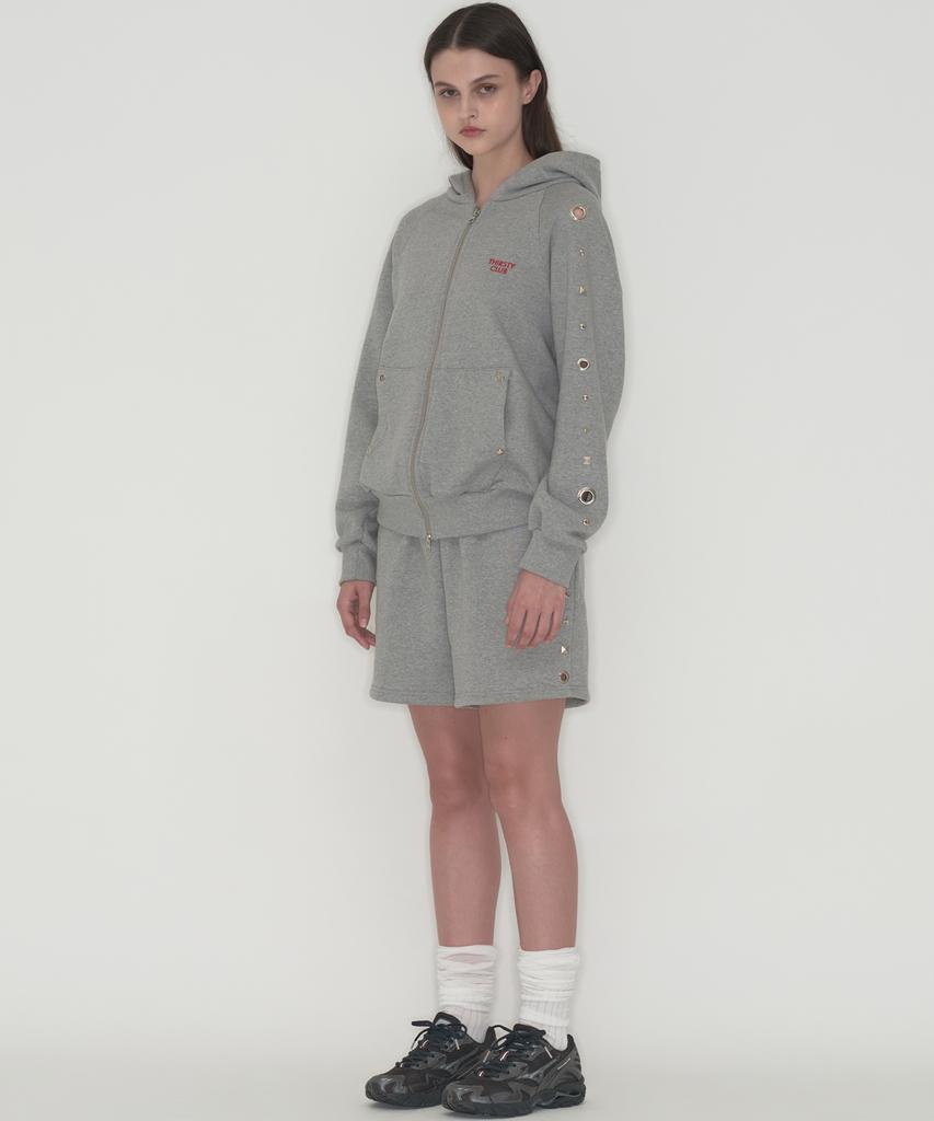 Tteolseutikeulleob Studded Set Short Pants - Gray