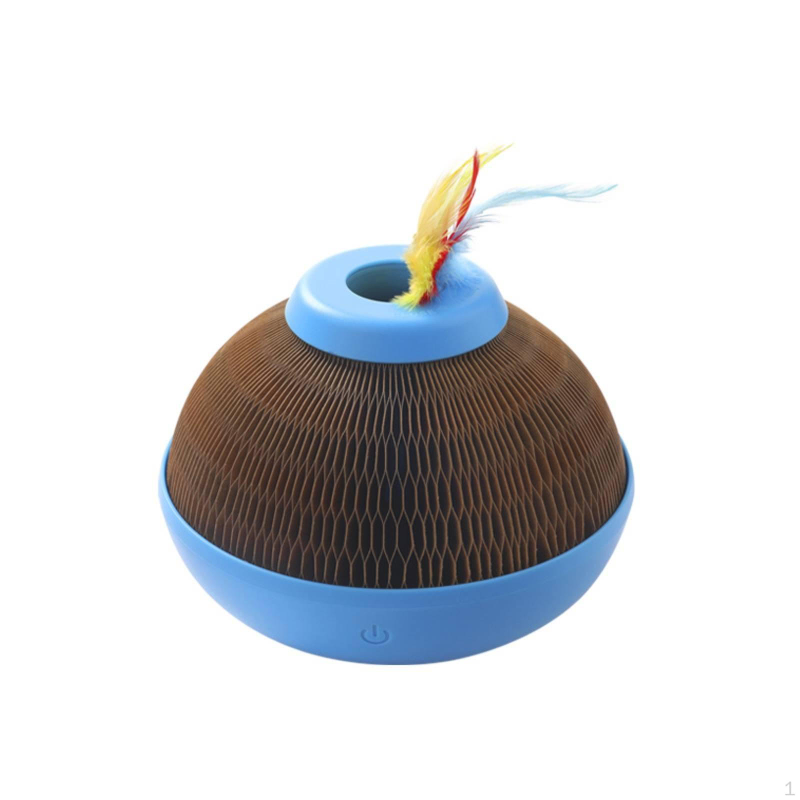 MotionActivated Cat Toy Corrugated Paper Interactive Blue and Brown