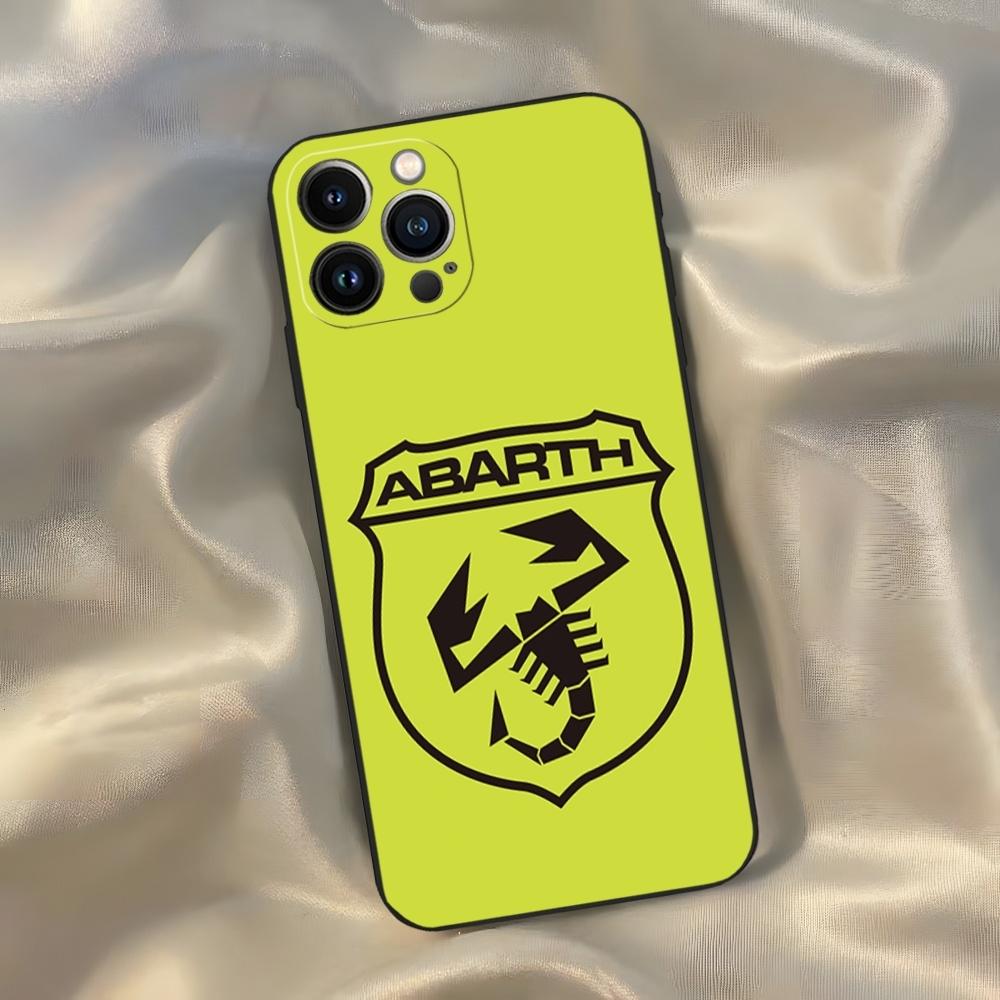 ABARTH Italy Car Phone Case for Iphone 16 15 14 13 12 11 Pro Max Xr X Xs Mini 8 Plus SE 2022 Black Soft Silicone Cover