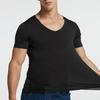 Men's Ice Silk T-Shirts Casual Short Sleeve Sports Tee Summer Breathable Moisture V-Neck Undershirt Top