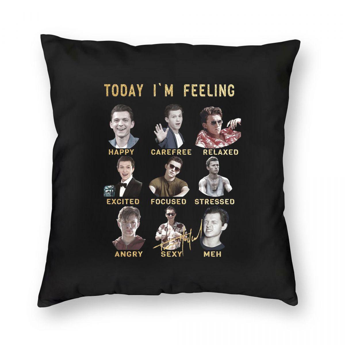 Том Холланд Забавные Чувства Квадратная Наволочка Чехол для Подушки Декор Подушки Уют Подушка-плед для Дома Спальни 12x12Inch
