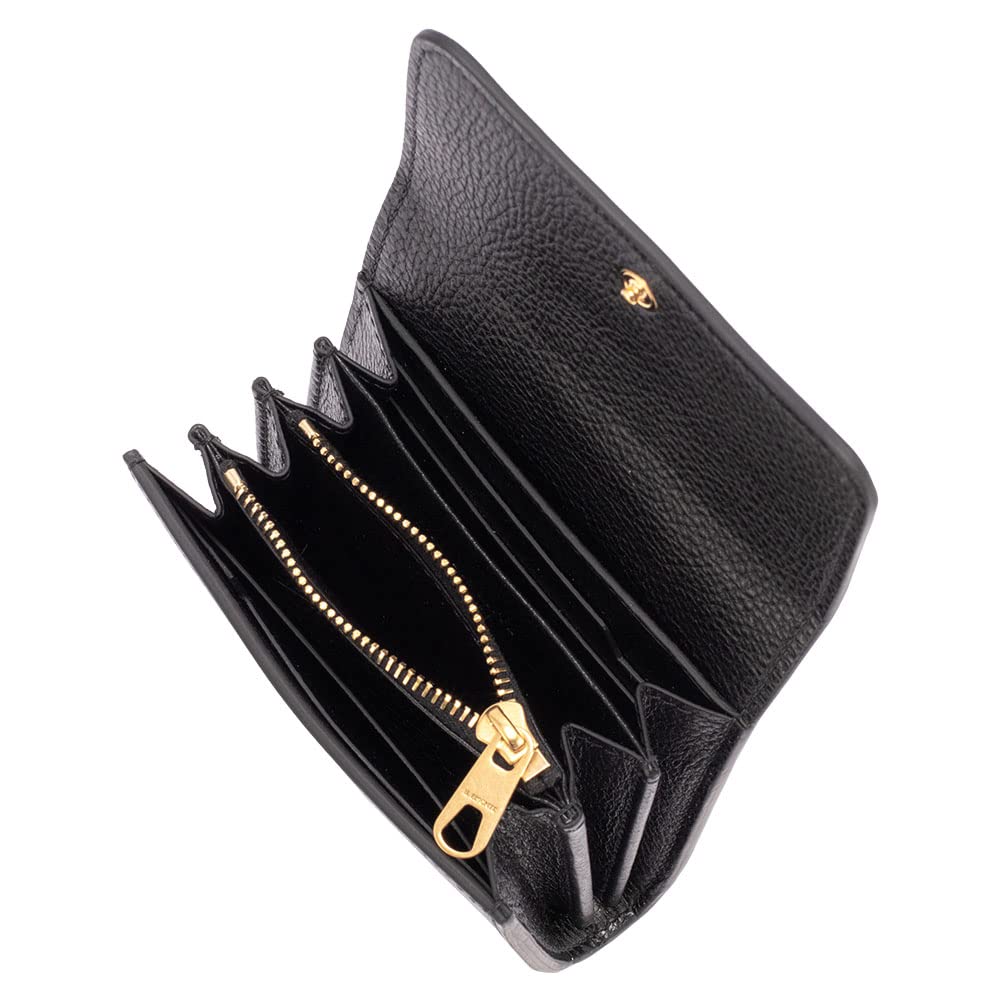 IL BISONTE Small Bifold Wallet SSW003, Compact Leather Wallet, Italian Cowhide Leather, Men's and Women's Fashion, Natural Brown (NaturaleNA245H)