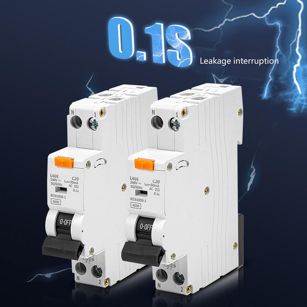 Sturdy Plastic 32Amp RCBO Safety Switches Accessory Convenient for Earth Leakage 1P+N 30mA 6kA B32 Curved B Use
