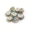 10Pcs/Lot 14×9mm Resin Cut Beads Blue Series Printed Large Hole Loose Spacer Beads For Diy Handmade Bracelet Jewelry Accessories
