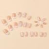24-Piece Minimalist White French Flower Glitter Press-On Nails with 3D Rhinestones