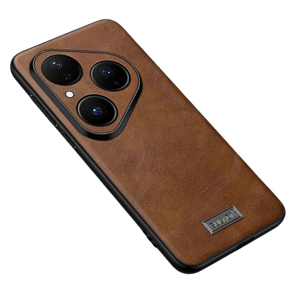 

SULADA For Huawei Pura 80 Case PU Leather+TPU+PC Back Phone Cover Brown