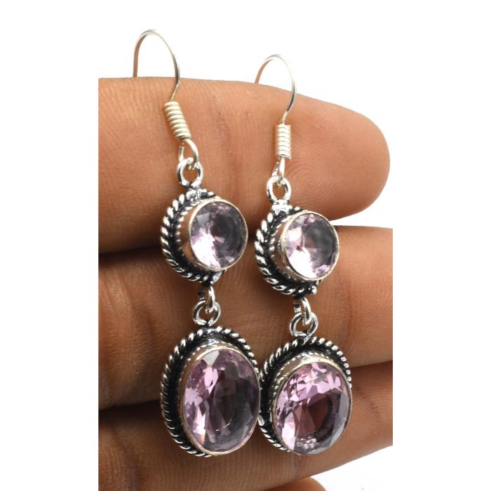 Amethyst Gemstone Ethnic Handmade Drop Dengle Earring Jewelry ER 099