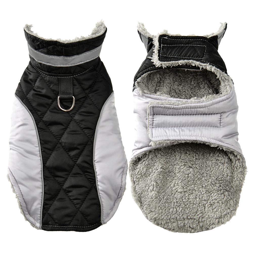 Fleece Warm Dog Clothes With D-ring Thicken Reflective Pets Vest Coat For Winter Waterproof Plaid Pet Jacket Small Large Dogs