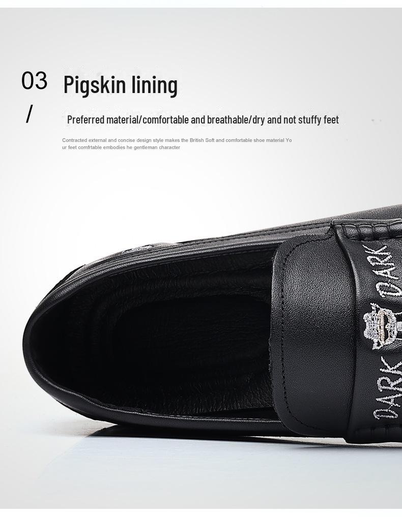 Men's Genuine Leather Cowhide Moccasins - Casual Fashion Loafers, European Style Slip-On Shoes