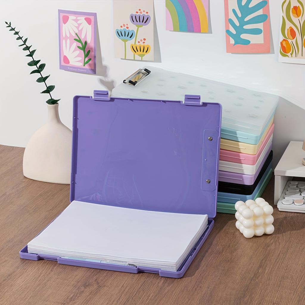 Large-Capacity A4 File Organizer with Clipboard - Durable PP Material,Multi-Functional Document Holder for Students & Office Use