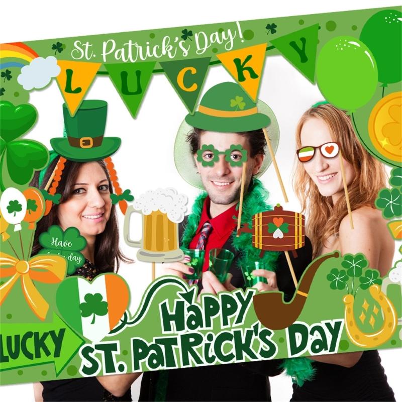 Festival Patricks Day Themed Photo Props Party Decorative Supplies Suitable for Home Parties Paper Texture Portable HX6C