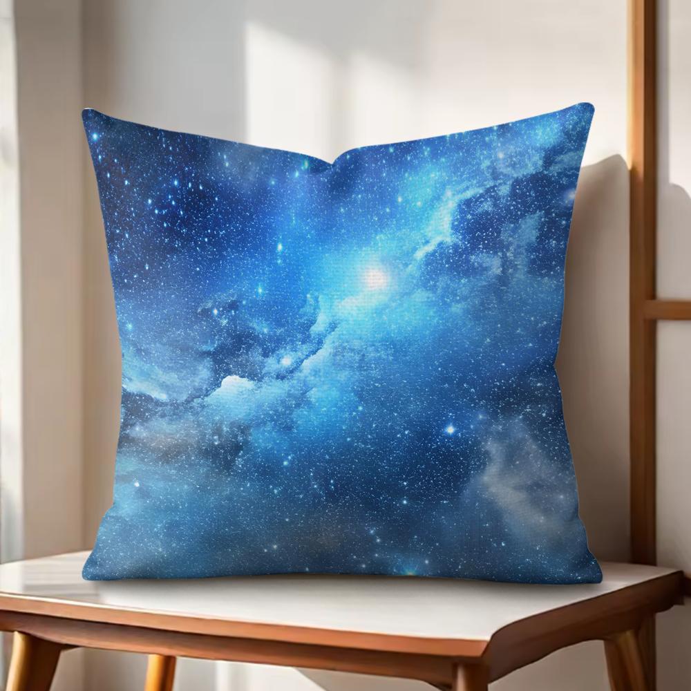 Starry Sky Cushion Cover Natural Linen Organic Fabric DoubleSided Printing Couch Pillow Covers Home Decor Gift