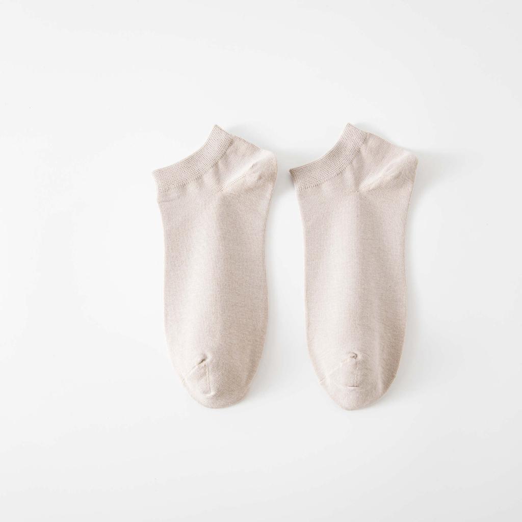 Short Men'S Socks Solid Color Comfortable Low-Top Socks Breathable Thin Sweat-Absorbing Cotton Socks Business Casual Boat Socks Basic