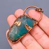 Green Fluorite Rough Gemstone Copper Art Deco Boho Birthday New Pendant Jewelry V-4