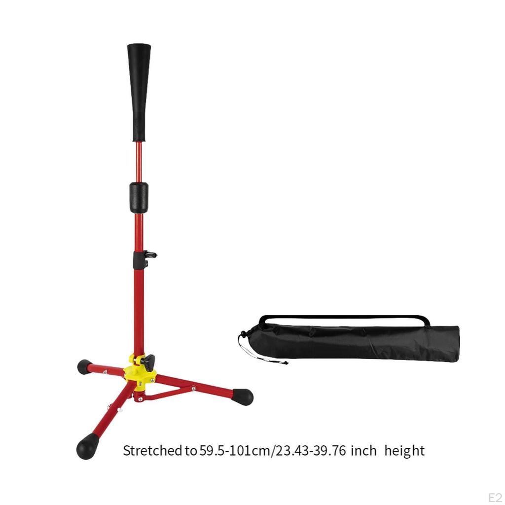 Adjustable Height Baseball Batting Tee with Storage Bag for Softball