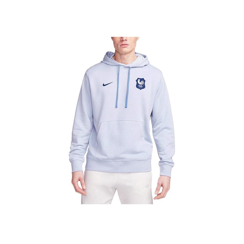 Nike Solid Color Logo Hooded Sweatshirt Men Tops Light-Blue DV2037-057
