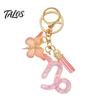 The Zodiac Charm Keychain Pendant, with Butterfly Metal Keyring Tassel, for Handbag Backpack Bag Pendant For Bags