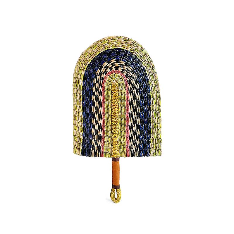 Ventilador de palha trançada Ventilador de grama refrescante de verão Ventilador feito à mão Decorações penduradas nórdicas para quarto Festa de casamento Decoração de casa