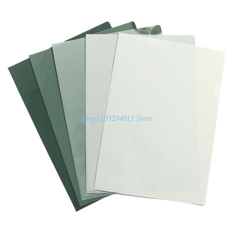 R6FF 5Pcs Clear File Paper Covers Top and Side Opening File Sleeves Ducoment Folders