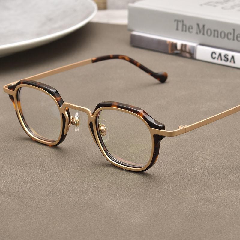 

Стильные черные очки от близорукости, мужские ретро маленькие квадратные плоские зеркала, ультралегкие очки от близорукости, маленькая оправа No degree