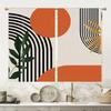 Set Of 2 Artistic Curtains Modern Geometric Design Black Beige Gold Accents Semi Boho Light Filtering Made Polyester Machine Washable