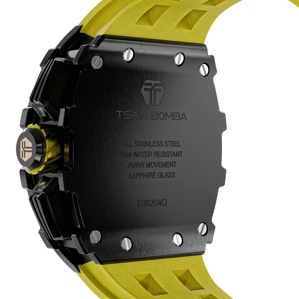 TSAR BOMBA Hodinky na paži 5ATM Voděodolné Typ Toneau Hodinky Tokei Obchodní nerezová ocel Sportovní luxusní módní ležérní hodinky Tvar válce