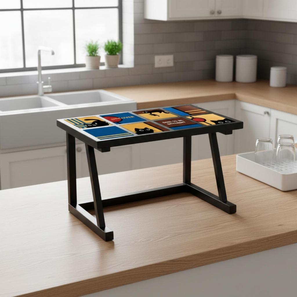 Kitchen Storage Rack with Printed Top Open-Design for Apartments, Utility Areas
