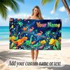 Dinosaur Theme Quick Dry Beach Towel Custom Name Text Print Large Sand Resistant Towel Beach Vacation