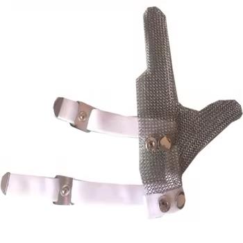 Hand Safe Two Fingers Stainless Steel Mesh Cut Resistant Chainmail Glove Sterile & Powder-Free for Butchers and Tailoring Work