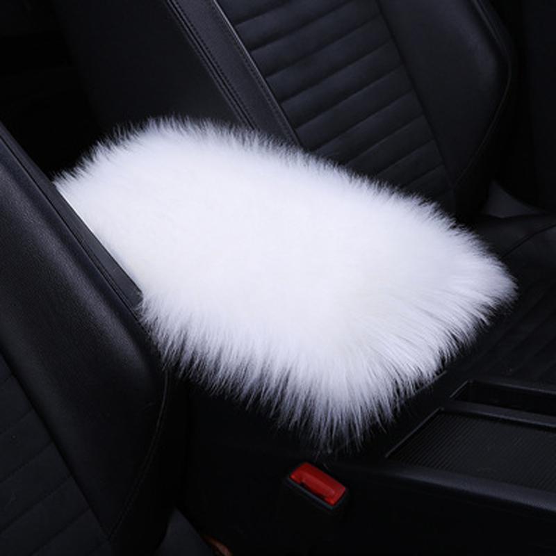 כיסוי קונסולה מרכזית לרכב כיסוי קונסולה פדים למשענת יד חורף חם צמר כבשים משענת יד לרכב כיסוי קופסת מושב מגן