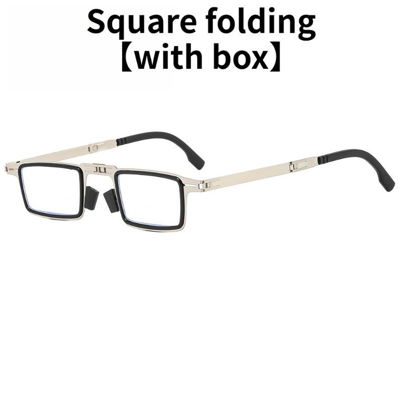 Foldable Portable Anti‑Blue Light Reading Glasses, Ultra‑Lightweight HD Lenses, Eyeglasses with Protective Case