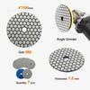 Dry Diamond Polishing Pad Set,7pcs 4 Inch #50 for Stone Marble Quartz Granite Sanding Disc Countertop Polish Polisher Pads Kit Tools Used On Grinder