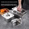 Stainless Steel Rectangular Covered Small Seasoning Box Food Container Thermal Restaurant Kitchen Cooking Utensils Dish Pot