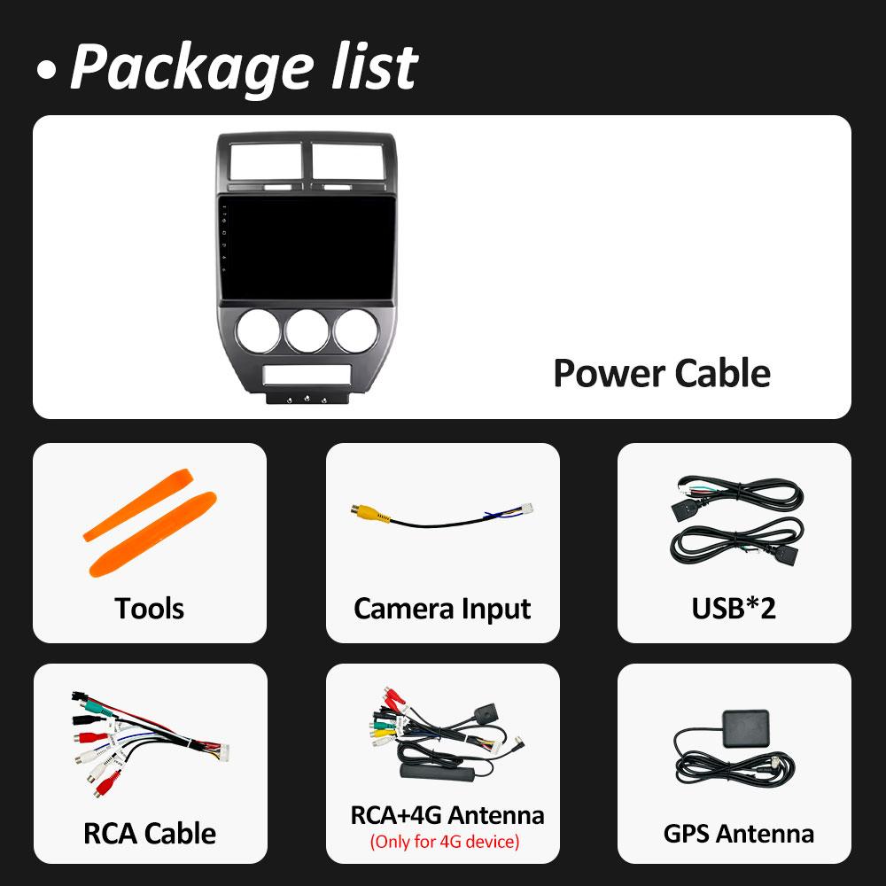 WIFI Android 14 Wireless Carplay For Jeep Compass 1 MK 2006 2007 2008 2009 2010 Car Multimedia Audio Video Player GPS Navigation