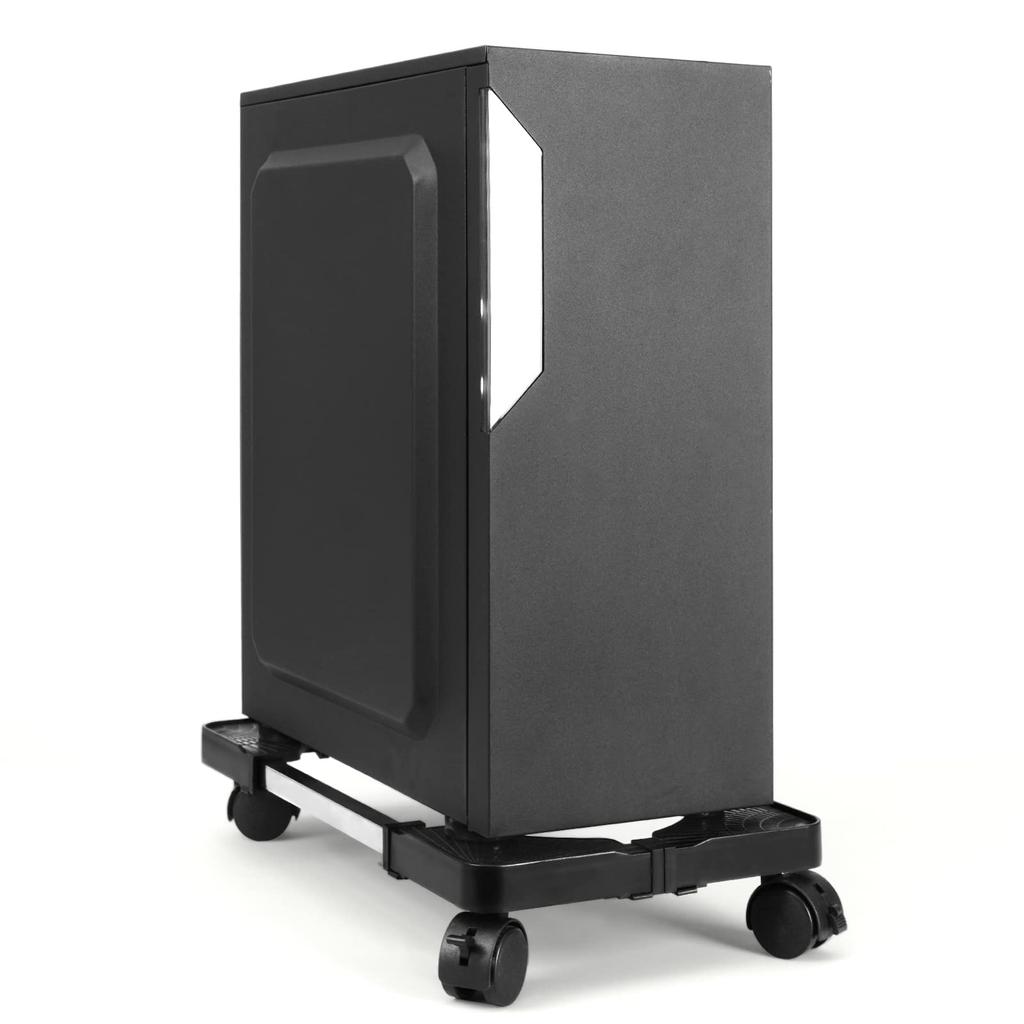 Lubanheart CPU Cart with Stepless For Server Compact PC Dust Heat Silver Stand, Casters, Adjustment, Desktops, Movable, Adjustable, Multi-Purpose,