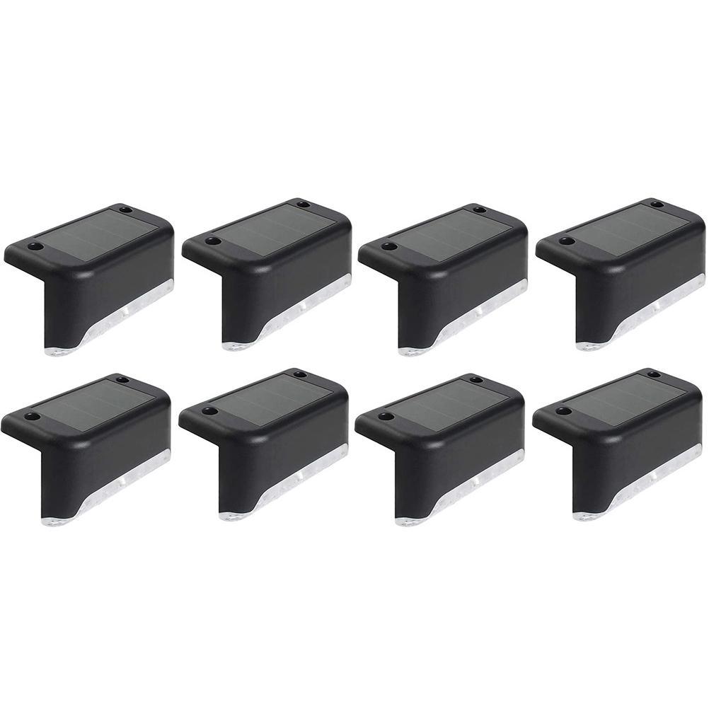 

Уличные солнечные палубные светильники, солнечные ступенчатые светильники, водонепроницаемые светодиодные солнечные светильники, белый свет для улицы чёрный