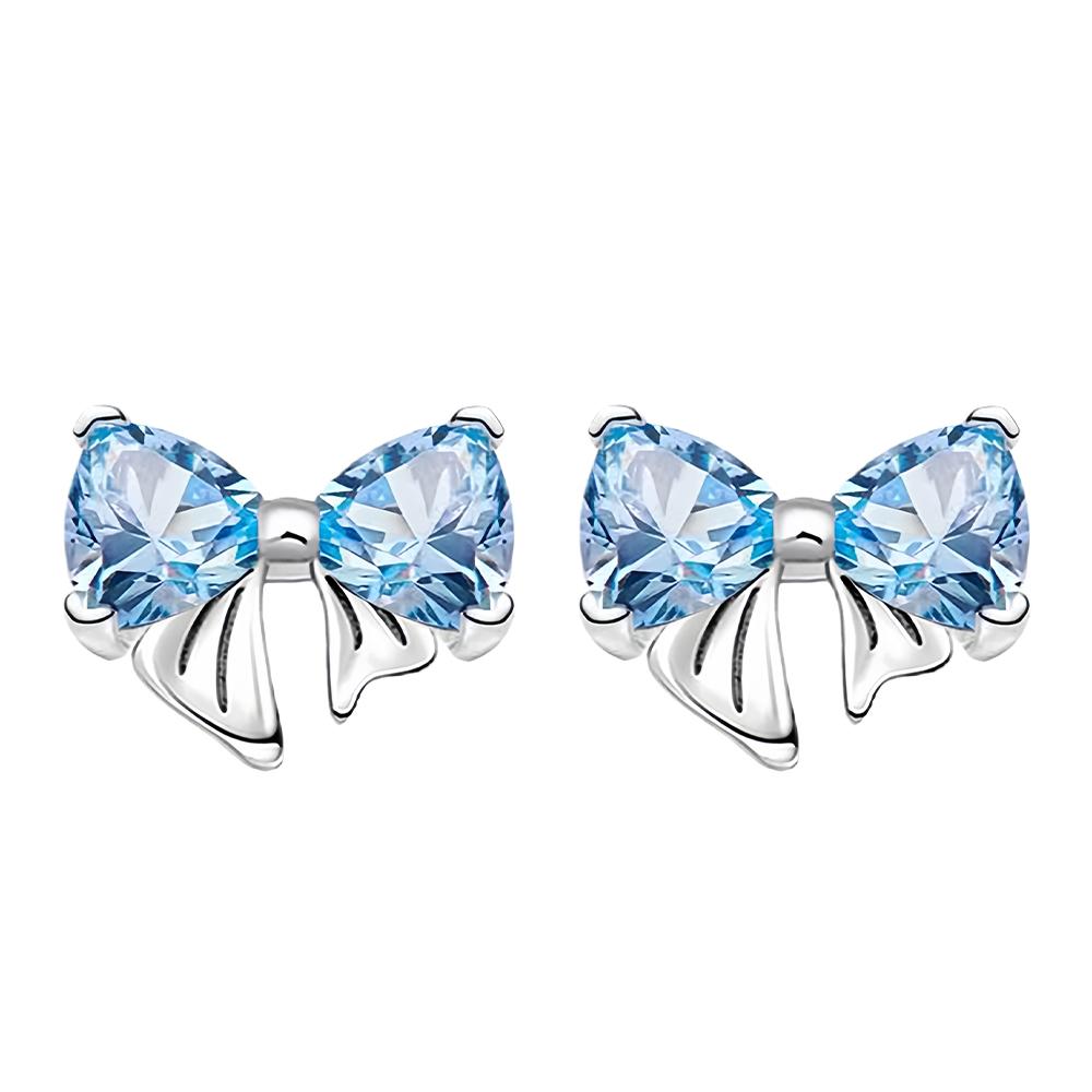 New S925 Silver Romantic Floral Lucky Clover Bowknot Gemstone Ring Stud Earring Necklace Bracelet Inlaid Gem Set Fashion Jewelry